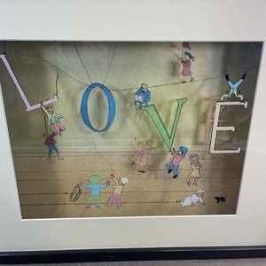 Original Jean Pierre Weill Vitreography 3D Art LOVE Paint on Glass Signed 14/250